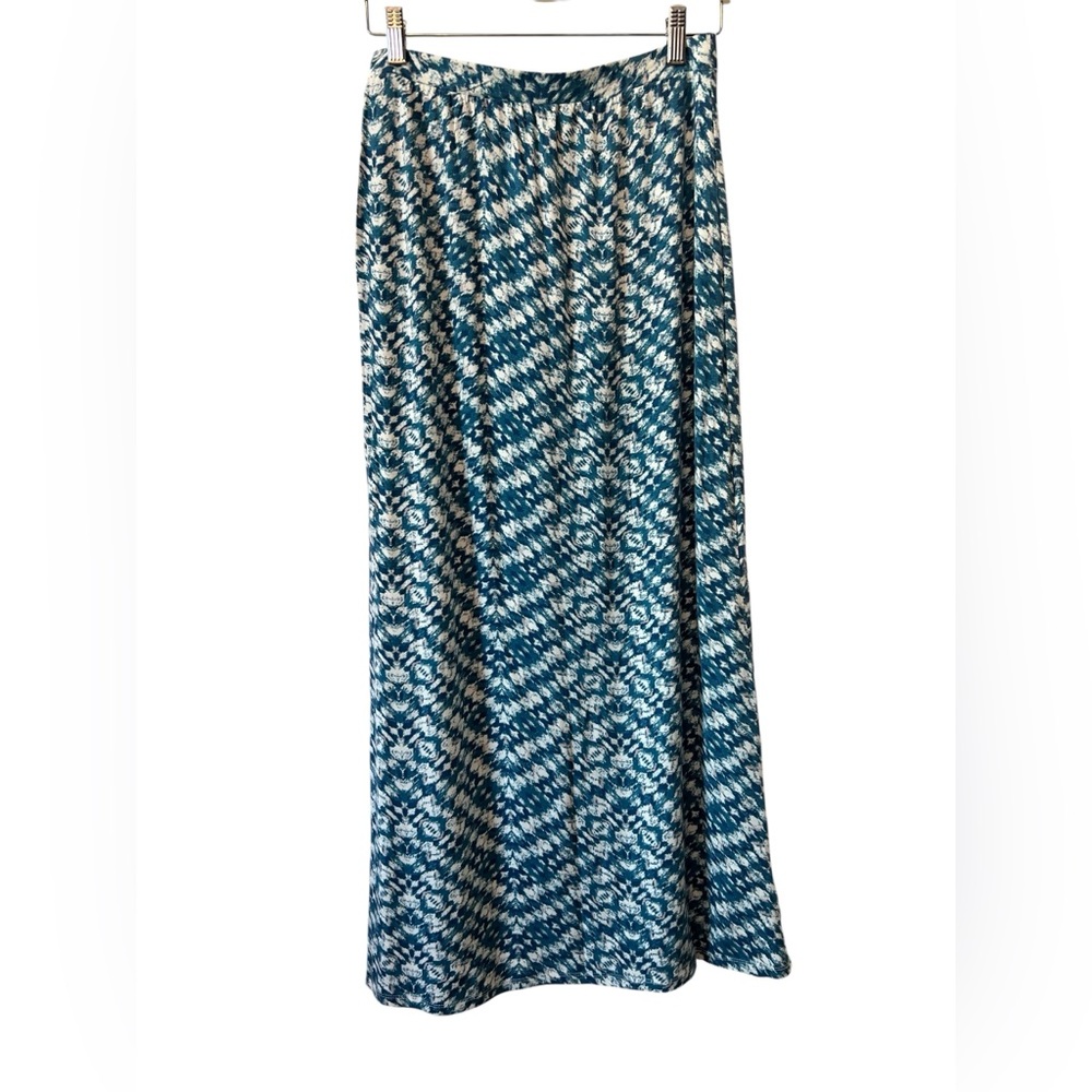🆕 💙💗 NWT OLIVE & OAK Teal & Dusty Pink Combo Maxi Skirt | Women’s Sz M